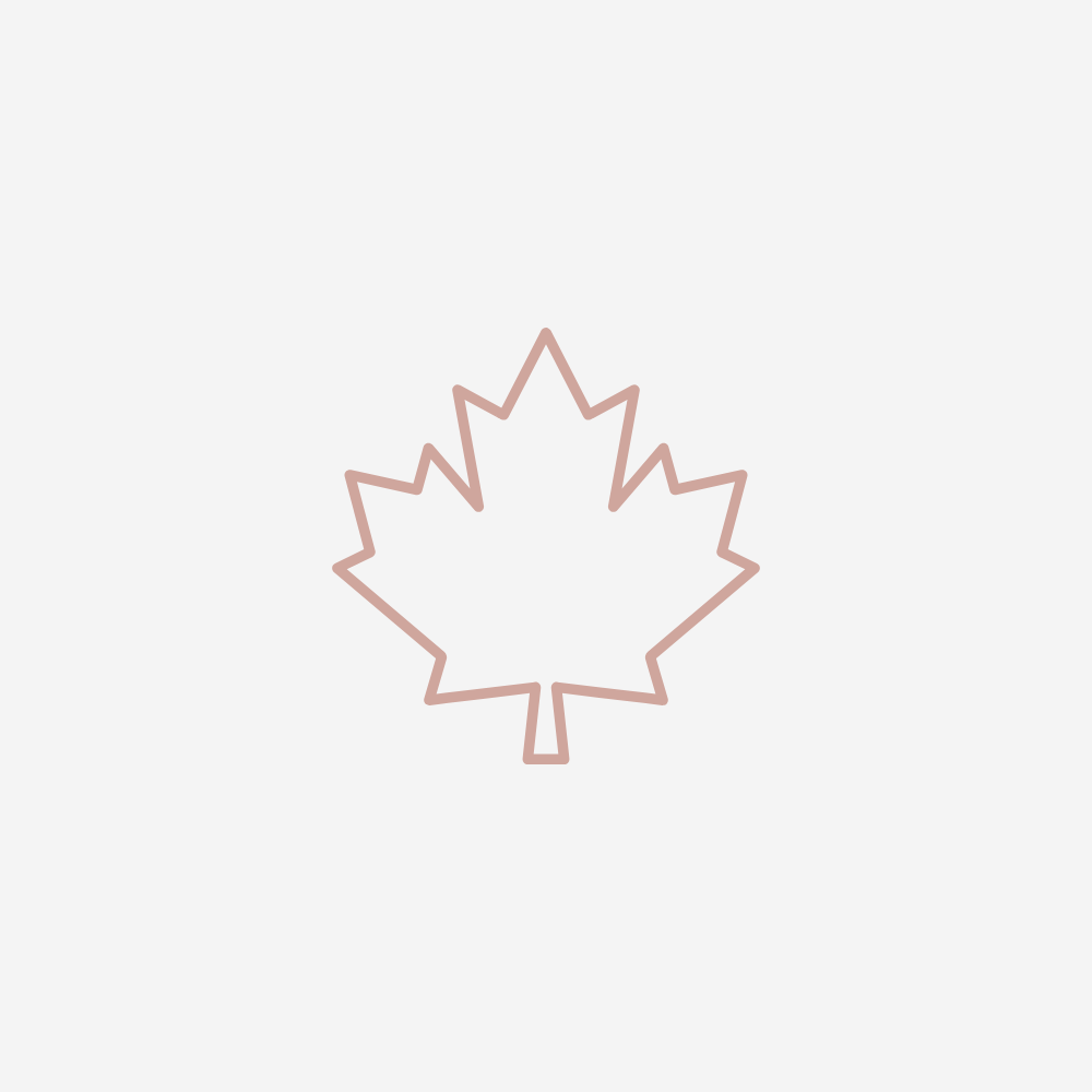An outline of the Canadian maple leaf, demonstrating how we are proud to be a Canadian small business. 