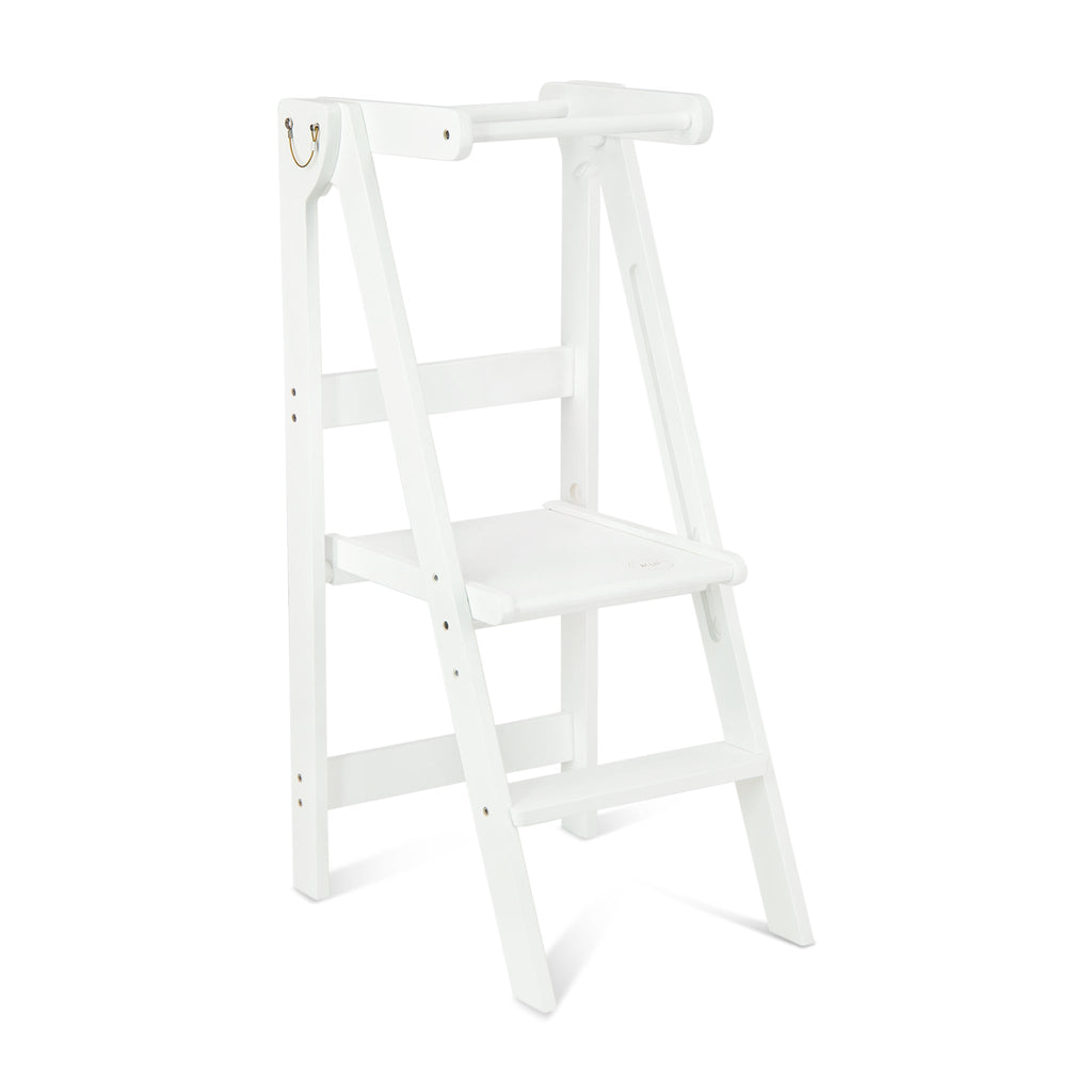 White learning tower (middle height) chair on a white background