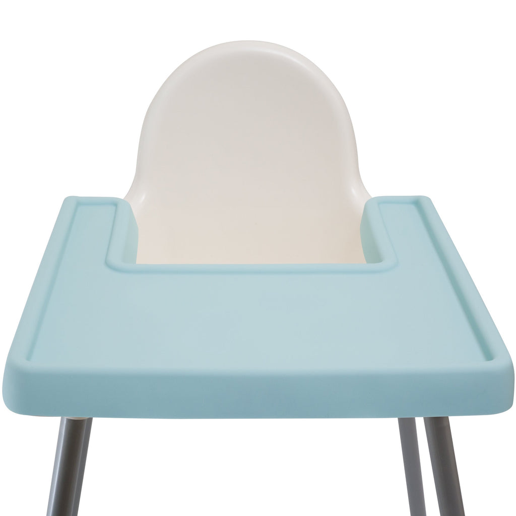 Ikea Antilop Highchair with Full Coverage Placemat Cover in Aqua Blue