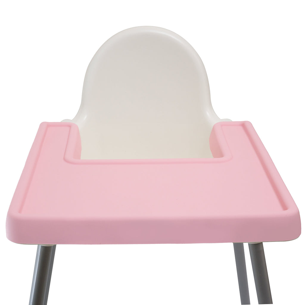 IKEA Antilop HighChair Full Coverage Placemat Cover in Rosy Pink style on a white highchair