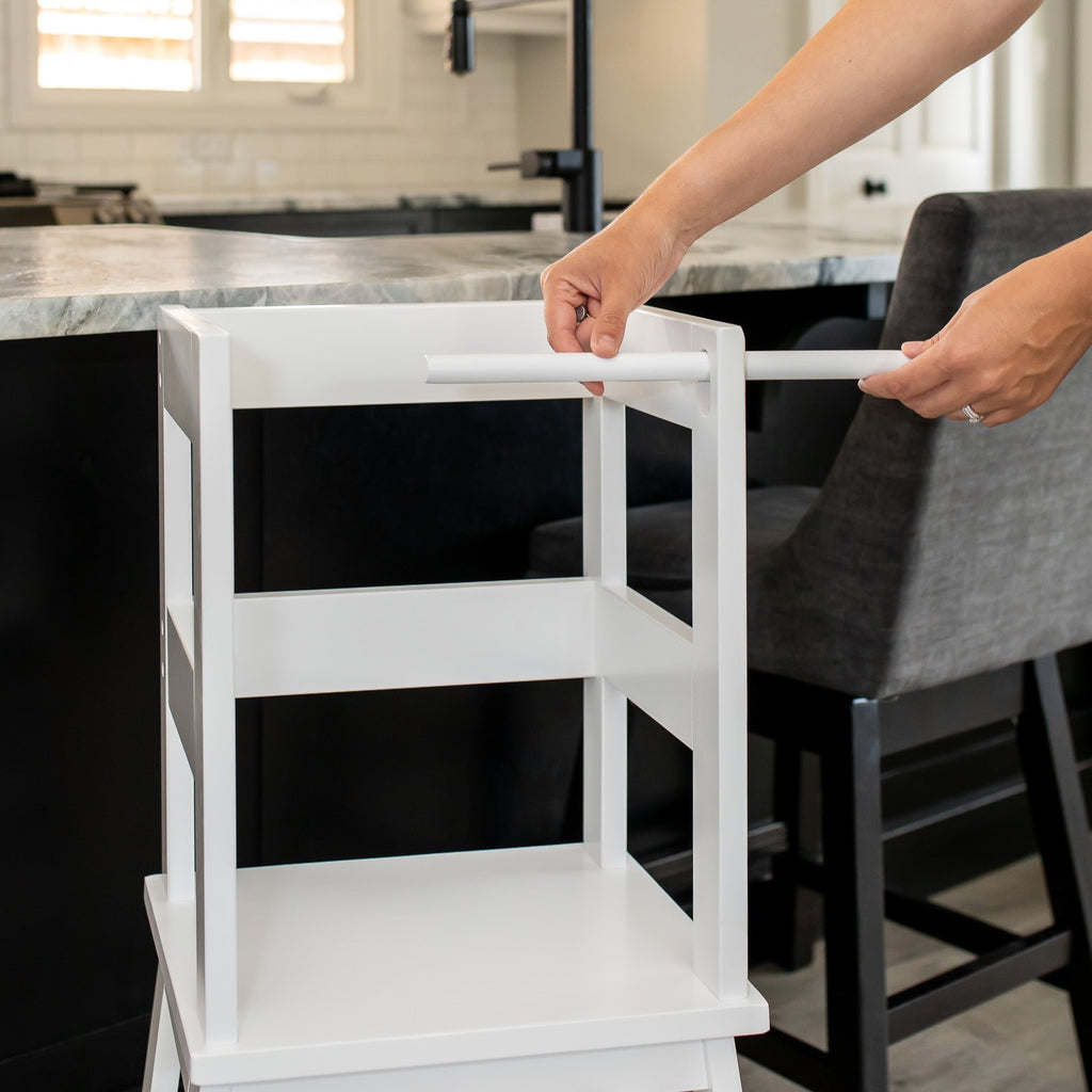 Toddler Montessori Learning Tower, resetting the safety bar